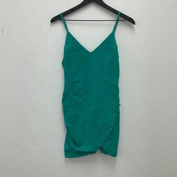 Urban Outfitters Imani Linen Tulip Mini Dress Size Small - Picture 2 of 6